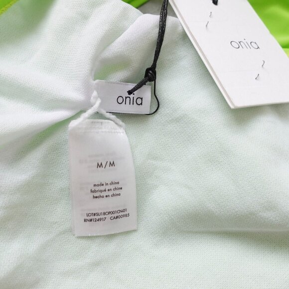 ONIA Swimsuit Medium Lime Green One Piece High Cut Backless Bathing Beach Kelly - Picture 9 of 10